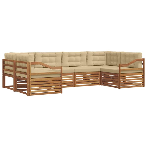 vidaXL Ensemble de canapés d'extérieur 6 Pièces Naturel et Beige