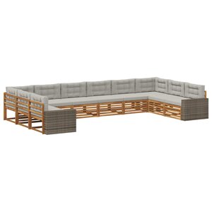 vidaXL Ensembles de canapés avec coussin 10 Pièces Bois d'Acacia Massif