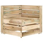 vidaXL Canapé de jardin 2 places Bois de pin imprégné de vert