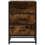 vidaXL Table de chevet chêne fumé 40x34 5x60cm bois d'ingénierie métal