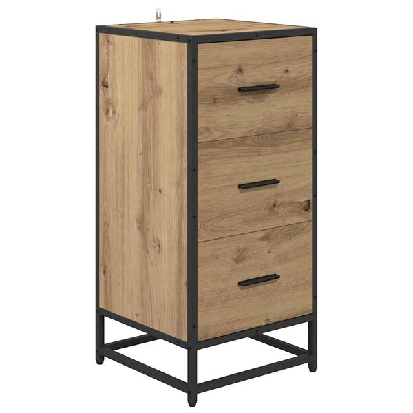 vidaXL Buffet chêne artisanal 35.5 x 35 x 76 cm Bois d'ingénierie