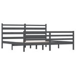 vidaXL Cadre de lit Bois de pin massif 200x200 cm Gris