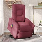 vidaXL Fauteuil inclinable de massage électrique Rouge bordeaux Tissu