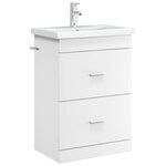 vidaXL Meuble sous lavabo de salle de bain Blanc 56 x 37 5 x 81 cm