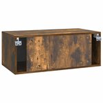 vidaXL Meuble TV mural Chêne fumé 78 5 x 41 x 30 cm Bois d'ingénierie