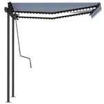 vidaXL Auvent automatique capteur de vent et LED 3x2 5 m Bleu et blanc