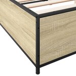 vidaXL Cadre de lit chêne sonoma 140x200 cm bois d'ingénierie et métal