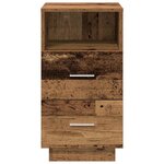 vidaXL Table de chevet avec 2 tiroirs vieux bois 36x36x68 cm