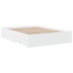 vidaXL Cadre de lit avec tiroirs sans matelas blanc 140x190 cm