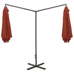 vidaXL Parasol double avec mât en acier Terre cuite 600 cm