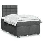 vidaXL Sommier à lattes de lit avec matelas gris foncé 120x190cm tissu