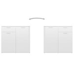 vidaXL Buffet blanc brillant 80x36x75 cm bois d'ingénierie