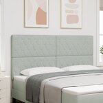vidaXL Tête de Lit LED Gris Clair 90 cm Velours