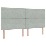 lit box spring vidaXL avec matelas et lumière LED gris clair 200x200 cm en velours