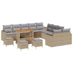 vidaXL Ensemble de canapé de jardin 18 Pièces Beige et Gris clair