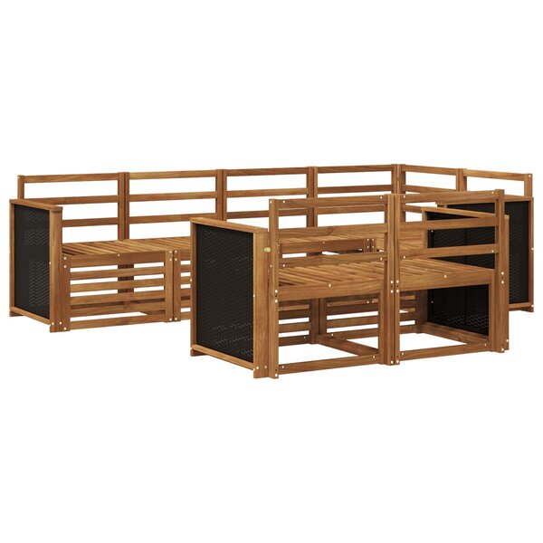 vidaXL Ensemble de canapé d'angle 6 Pièces Naturel Bois d'Acacia Massif