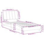 vidaXL Lit avec matelas noir 90x200 cm velours