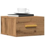 vidaXL Table de chevet murale chêne artisanal 35x35x20 cm
