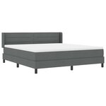 vidaXL Lit à ressorts avec matelas Gris foncé 200 x 180 cm Polyester
