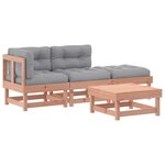 vidaXL Salon de jardin 4 Pièces avec coussins bois massif douglas