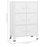 vidaXL Coffre de rangement industriel Blanc 75x40x115 cm Métal