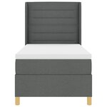 lit à ressort avec matelas et LED vidaXL gris foncé 100x200 cm en tissu