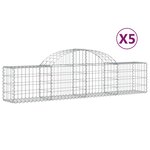 vidaXL Paniers à gabions arqués 5 Pièces 200x30x40/60 cm Fer galvanisé