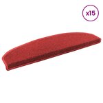 vidaXL Tapis d'escalier auto-adhésifs 15 Pièces Rouge 80 x 24 5 x 3 5 cm