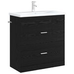 vidaXL Meuble sous lavabo de salle de bain Chêne noir