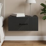 vidaXL Cabinet de chevet mural Noir 49 x 34 5 x 20 cm