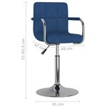 vidaXL Chaise de salle à manger Bleu Tissu