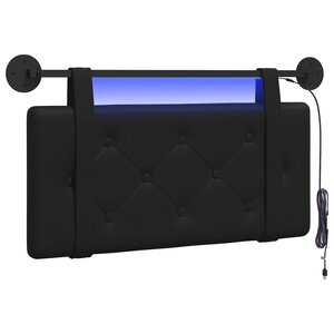 vidaXL Tête de lit suspendue Avec lumière LED Noir Simili cuir