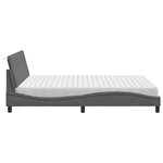 vidaXL Lit avec matelas Hanko gris foncé 160x200 cm tissu