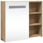 vidaXL Armoire de salle de bain à miroir avec LED chêne 60x13x52 cm