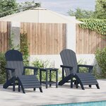 vidaXL Mobilier de jardin lounge 3 Pièces Bleu marine 38 x 38 x 46 cm