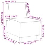 vidaXL Canapé modulaire sans accoudoirs Rouge vin 55 cm Velours