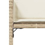 vidaXL Chaises de jardin avec coussins lot de 4 beige résine tressée