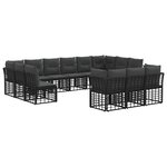 vidaXL Ensemble de canapés d'extérieur Noir et Gris foncé Polyester