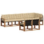 vidaXL Ensemble de canapés d'extérieur 8 pc Naturel et Beige