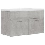 Vidaxl armoire d'évier avec lavabo intégré gris béton aggloméré