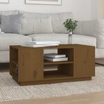 vidaXL Table basse Marron miel 90x49x40 5 cm Bois massif de pin
