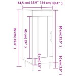 vidaXL Buffet Gris béton 34 5x34x90 cm Bois d'ingénierie
