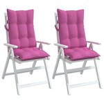 vidaXL Coussins de chaise à dossier haut lot de 2 rose tissu oxford