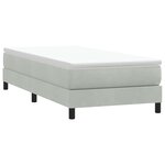 vidaXL Sommier à lattes de lit et matelas gris clair 90x220 cm velours