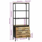 vidaXL Haut Armoire Marron 70 x 35 x 180 cm Bois de manguier massif