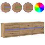 vidaXL Meuble TV avec tiroir Marron 181 x 34 x 50 cm Bois d'ingénierie
