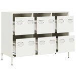 vidaXL Buffet blanc 101 5x39x73 5 cm acier laminé à froid