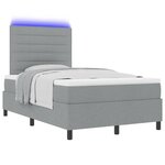 vidaXL Lit à ressorts avec matelas Gris clair 120 x 190 cm tissu