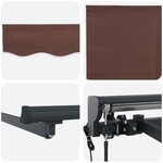 vidaXL Cadre d'auvent Marron 400 × 300 cm Polyester avec revêtement PU