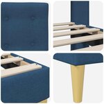 vidaXL Cadre de lit avec tête de lit Bleu 140 x 200 cm Tissu